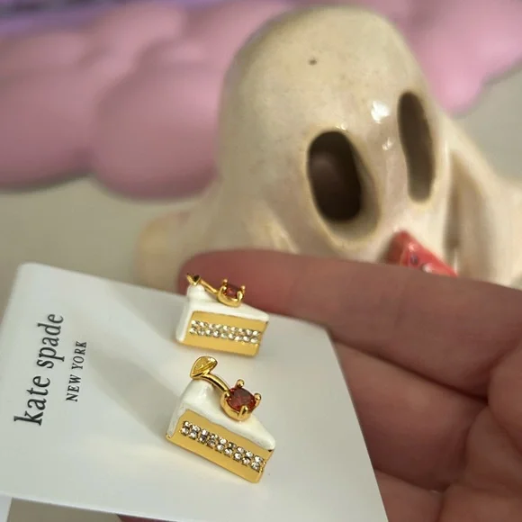 Kate Spade Gold and Ruby Earrings - Picture 3 of 3